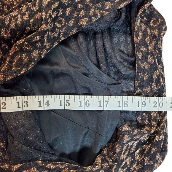 JESSICA HOWARD black and gold metallic animal print dress 14 - Picture 4 of 9